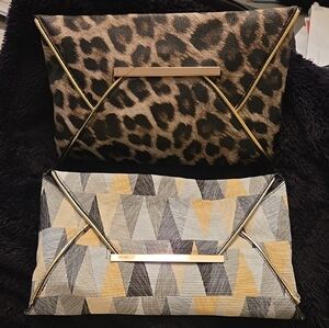 Chic Leopard and Geometric Pattern Clutch Set